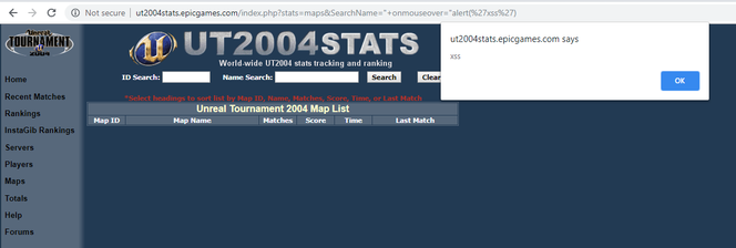 XSS-sårbarhet i webserver tilhørende Epic Games. Skjermbilde: Check Point