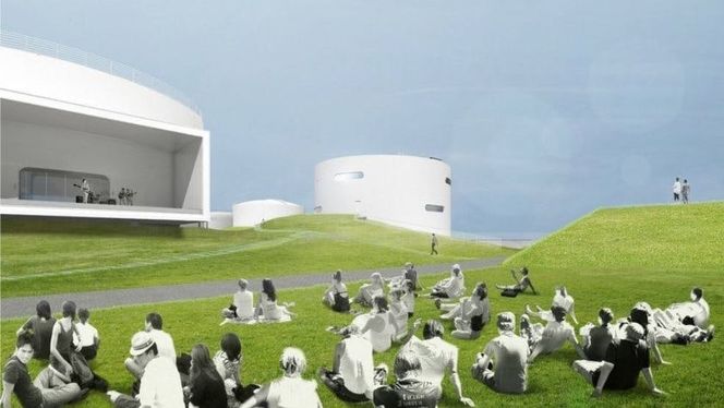 Tank: Oljetanker kan brukes til så mangt, også til konserter og kunstutstillinger i det grønne. Illustrasjon: Open Architecture