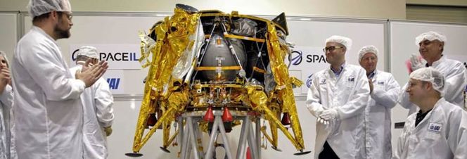 Beresheet før den ble sendt til USA for å haike med Falcon 9 på oppskytningen natt til fredag. Foto: SpaceIL