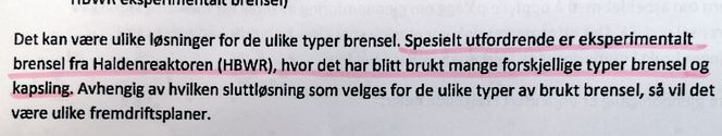 Utdrag av brevet fra IFE til Statens Strålevern.