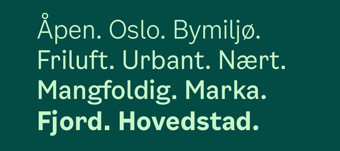 Ny font, inspirert av Oslos gateskilt. Bilde:  Creuna