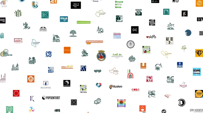 De ulike virksomhetene i Oslo kommune har over tid utviklet egne logoer. Skjermbilde: Promovideo