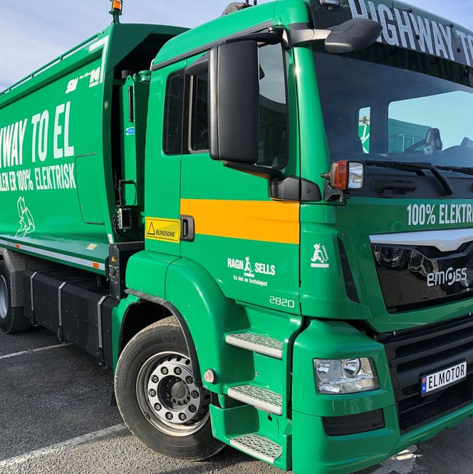 Highway to el: Ragn-Sells' elektriske baklaster skal frakte avfallet ut av sentrum. Foto:  Ragn-Sells