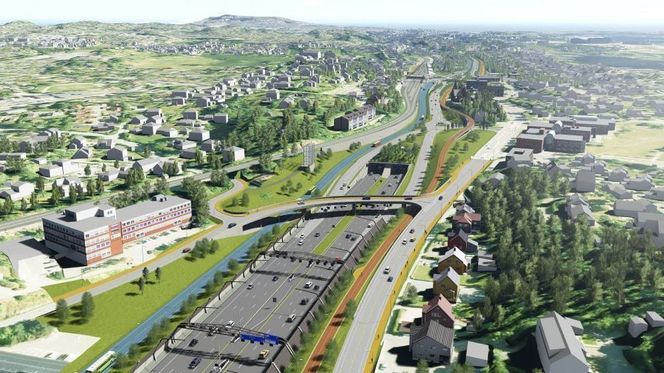 Den nye E18 vestover fra Oslo kan tidligst stå ferdig i 2027, og er blitt 100 millioner kroner dyrere som følge av forsinkelser på grunn av manglende finansiering. Ill:  ViaNova