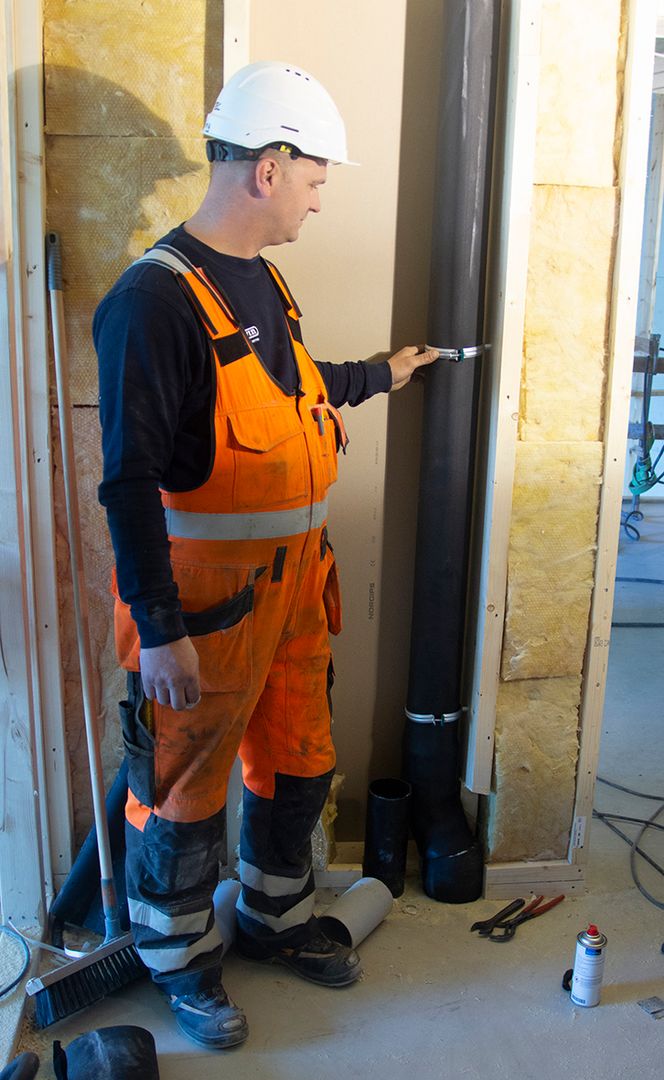 Tratec bruker både Asto og Wafix avløpsrør på dette prosjektet.