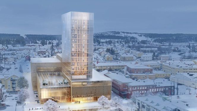Kulturhuset i Skellefteå blir bygget i to deler. Foto:  White arkitekter