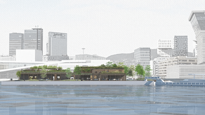 «Hus og et landskap i ett» Illustrasjon: Gjengitt med tillatelse fra Hav Eiendom