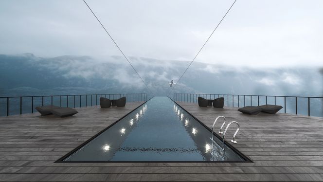 Nederste etasje har et basseng. Illustrasjonsfoto: Hayri Atak