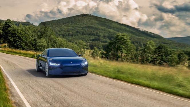 Fresco Motors mener at Reverie vil gå 0-100 km/t på sekunder, og ha toppfart på 300 km/t. Illustrasjon:  Fresco Motors