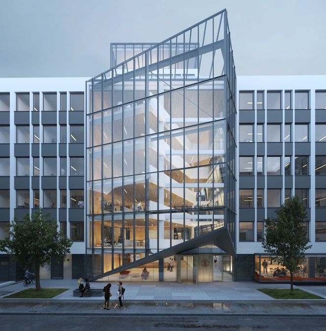 Slik blir den nye fasaden på Nygårdsgaten 5. Foto:  Artec