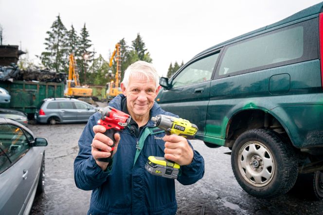 Vinnerne: Nesten litt kjedelig, men nok en gang stikker Ryobi av med seieren. Likevel ville vi valgt den ultralette Milwaukee M12 FIWF12 om det ikke var for kraften og prisen til vinneren. Foto: Eirik Helland Urke