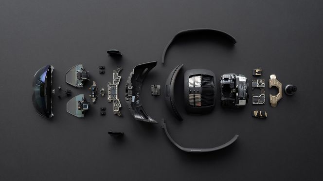 Delene som HoloLens 2 består av. Foto: Microsoft