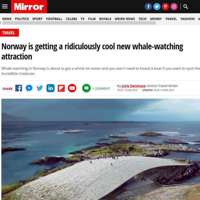 The Whale har vakt stor oppmerksomhet i internasjonale medier. Skjermbilde:  The Mirror