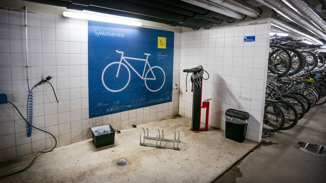 IBMs kontorlokale i Oslo har sykkelverksted i kjelleren. Foto:  Eirik Helland Urke