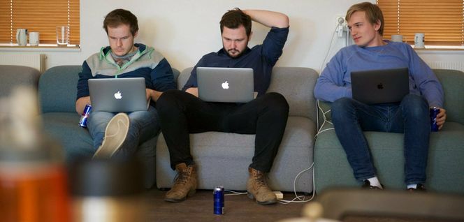 BustByte i 2018 (f.v.) Eirik Fosse, Michael McMillan og Thor Even Tutturen. Foto: Privat