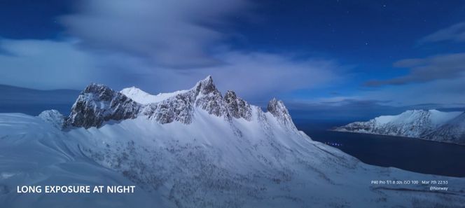 Norge om natten: Vi får være fornøyd med at Huawei velger motiver fra Norge når de skal vise hva lang eksponeringstid om natten kan prestere. Foto: Huawei