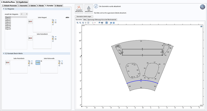 Et eksempel på brukergrensesnittet i en simuleringsapplikasjon.
