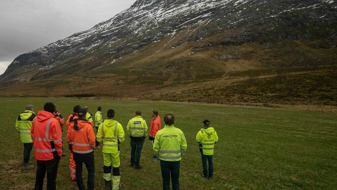 Fra tilbudsbefaringen i 2018 i forbindelse med utlysingen av oppdraget med forskjæringene på tunnelen. Foto: Statens vegvesen