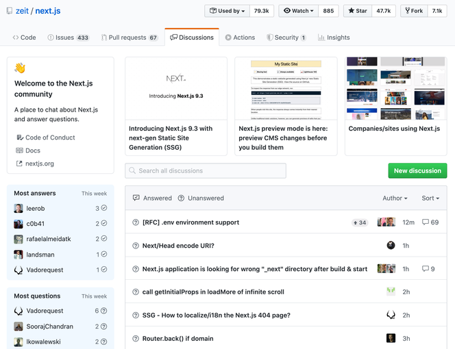 Github Discussions. Foto: Github