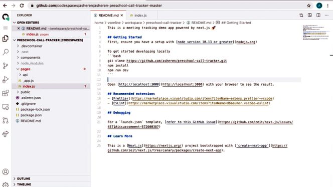 Slik ser kodeeditoren ut. Skjermbilde: Github