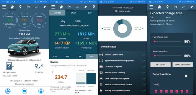 Appen gir tilgang til mye informasjon som ikke er tilgjengelig i Hyundais egen app. Foto: Stian Thoresen