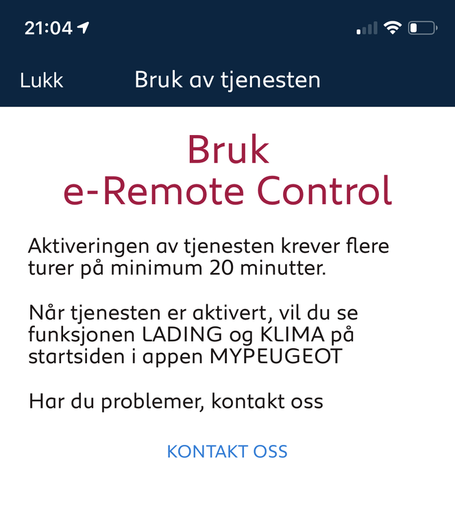 Denne beskjeden får man når aktiverer appen. Foto: Skjermbilde