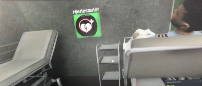 Grafikk som viser redningsrommet i et av scenarioene til forskerne. Skjermbilde:  Sintef