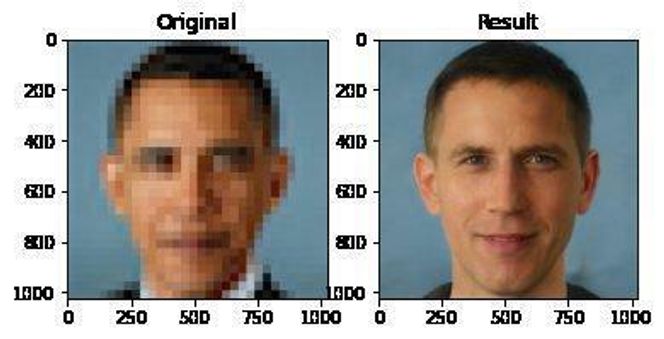 Bildet av en pikselert Barack Obama ble tolket slik av Pulse. Foto: Face Depixeliser