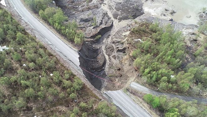 Kvikkleireskredet i Kråkneset Alta, 03.06.2020. Foto:  Anders Bjordal/NVE