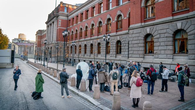 Miljøorganisasjonene møtte pressen før Høyesteretts behandling av Klimasøksmålet. Foto:  Eirik Helland Urke