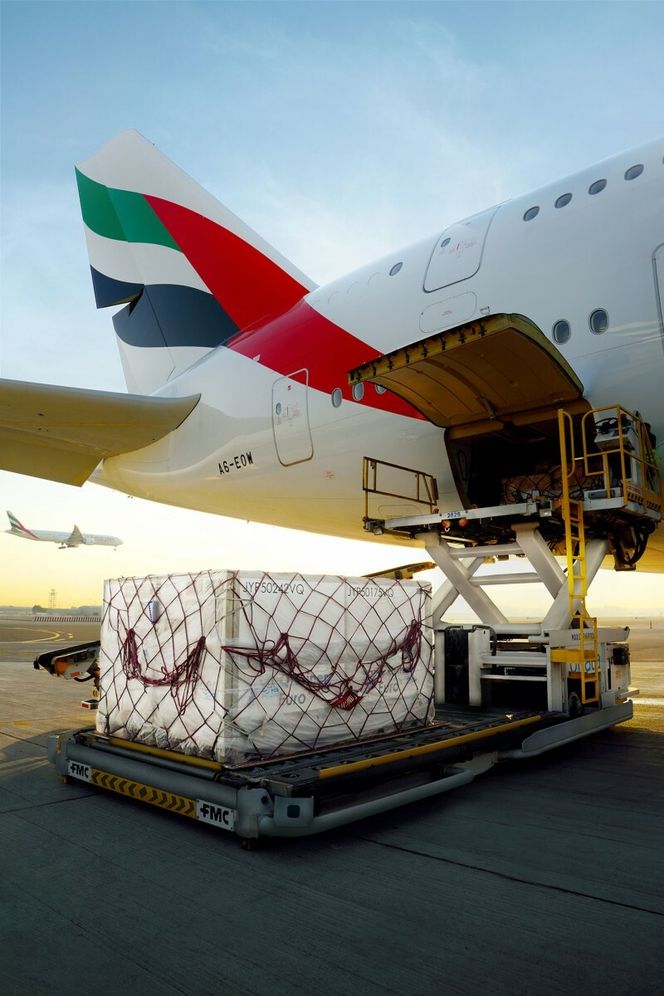 Emirates A380 frakter nå gods, ikke passasjerer. Foto: Emirates