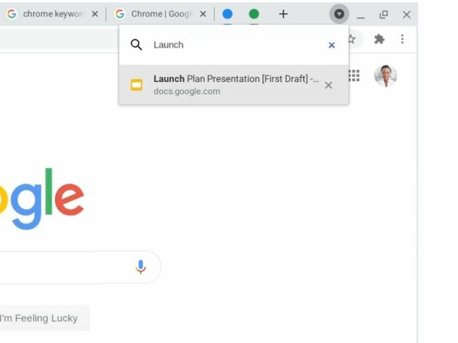 Nye Chrome vil by på søkbar liste over alle fanene dine. Foto: Google