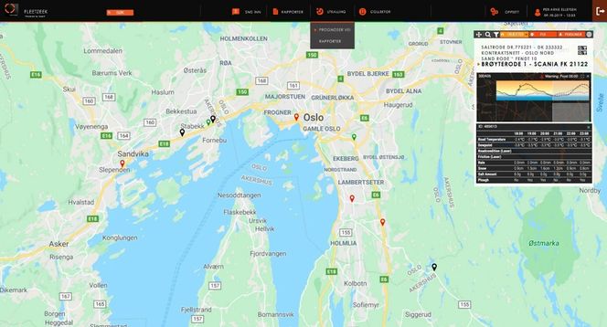 Skjermbilde fra Fleetzik med Klimator integrert. Foto: Zeekit