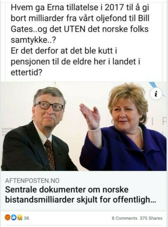 Slik har mange delt påstanden på Facebook. Foto: Skjermdump fra Facebook
