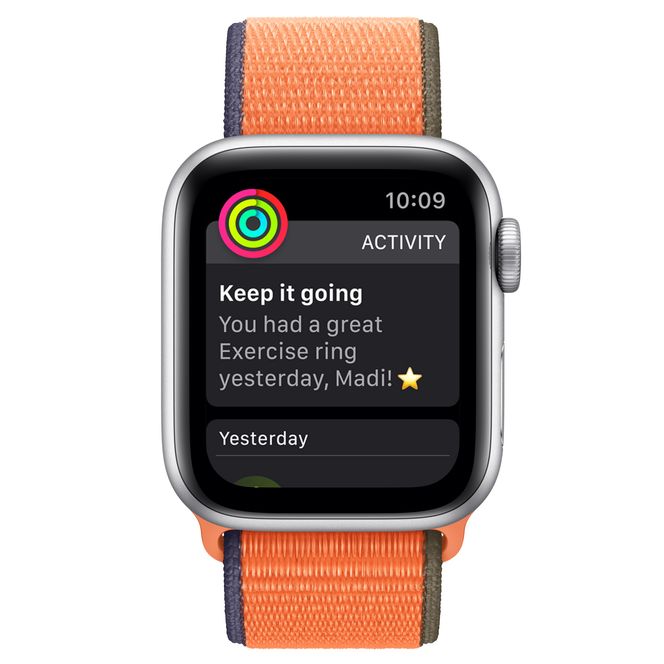 Passer på treningen: Klokka kan gi beskjed om trening, men bare i form av aktive minutter. Foto: Apple