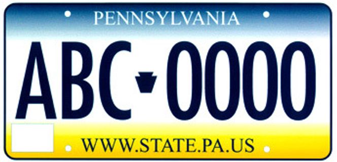 Pennsylvania-bilskilt.