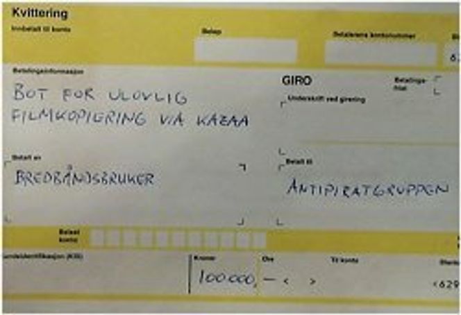 Liksom-bot for illegal filmkopiering.