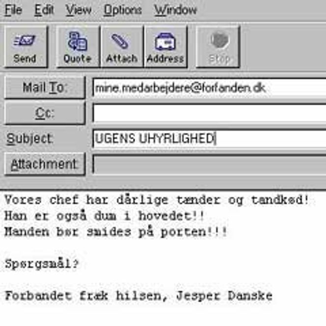 Fiktiv, dansk epost.