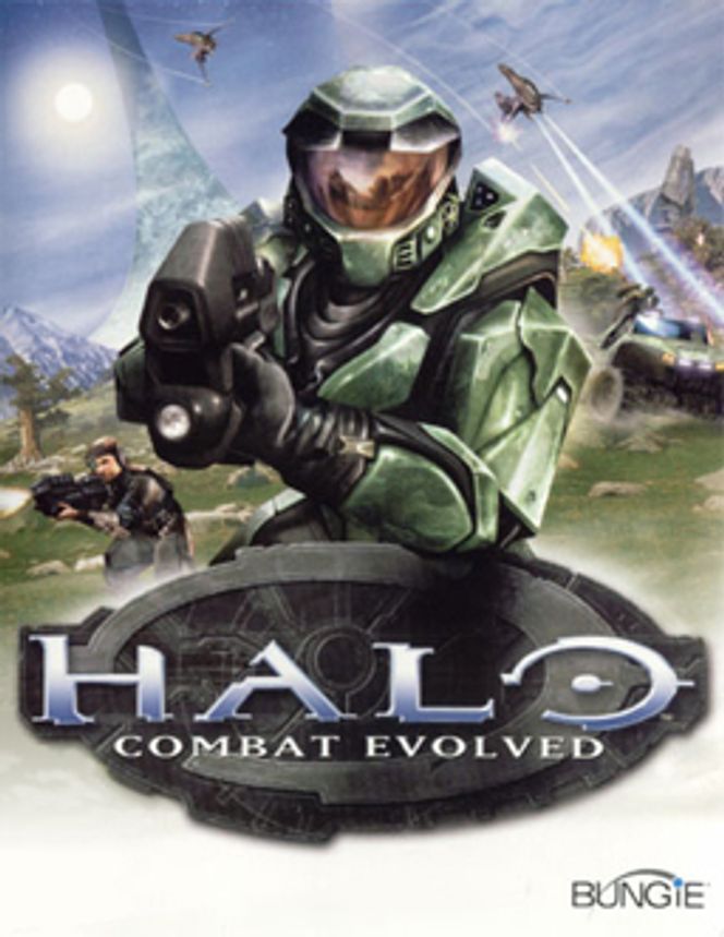 Forsidebildet til esken med spillet Halo: Combat Evolved. Illustrasjon: Microsoft