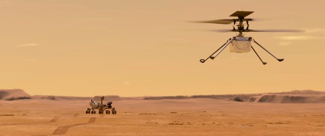 Den historiske flyvningen kan skje tidligst 8. april. Illustrasjon:  NASA/JPL-Caltech via AP / NTB