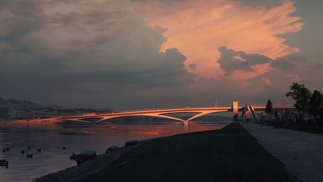 Degree of Freedom oppdraget med å prosjektere ny bybru i Drammen. Med seg i oppdraget har de underleverandørene Saaha Arkitekter, Knight Architects, Norconsult, AsplanViak, Light Bureau og Scan Survey. Foto:  Degree of Freedom