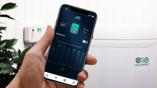 Man kan utsette oppvarmingen via en app. Foto: OSO Energy AS