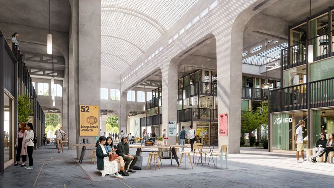 Gammel bygningsmasse får nye funksjoner i Aria-prosjektet. Foto:  Wolf Visualizing Architecture