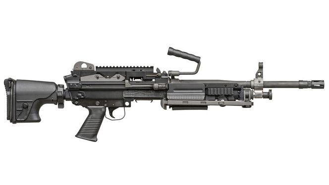 FN Minimi 7,62 Mk3 Tactical vant den norske LWMG-konkurransen («Light Weight Machine Gun»). En vanligere betegnelse, som også produsenten selv bruker, er LMG («Light Machine Gun»). Foto:  FN Herstal