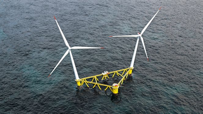 Det svenske selskapet Hexicon vil fra høsten 2023 teste ut dette konseptet i havet vest av Karmøy. Illustrasjon: Hexicon