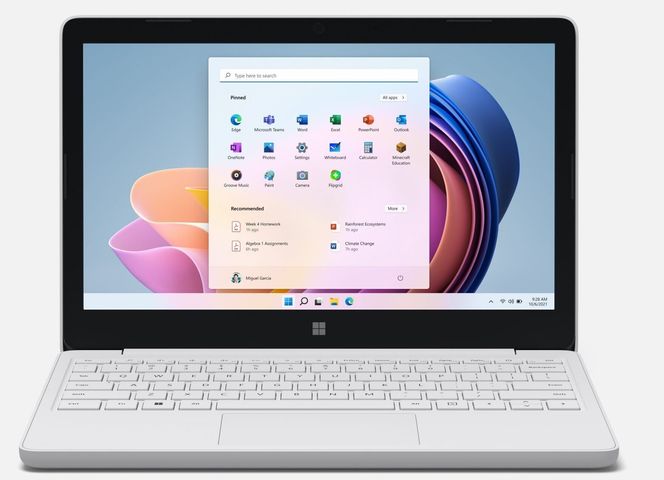 Microsoft Surface Laptop SE er den første datamaskinen som leveres med Windows 11 SE. Foto: Microsoft