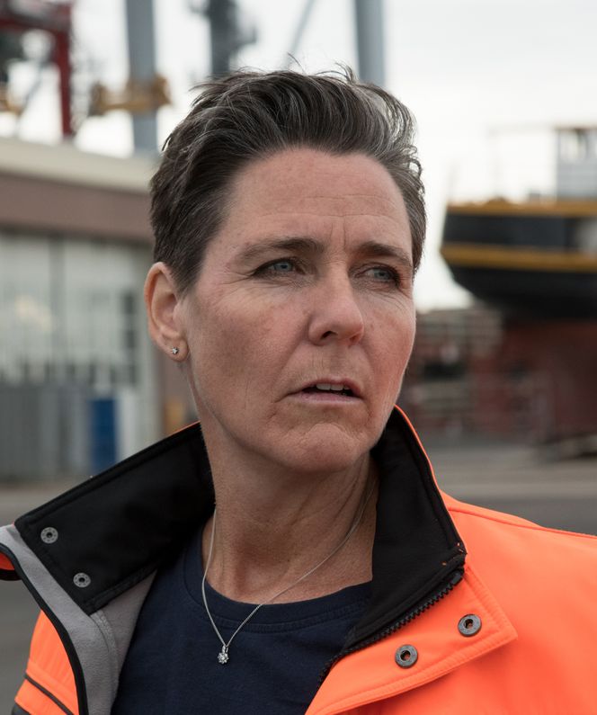 Heidi Neilson, Oslo Havns miljøsjef, i Sydhavna. Foto: Hans Kristian Riise
