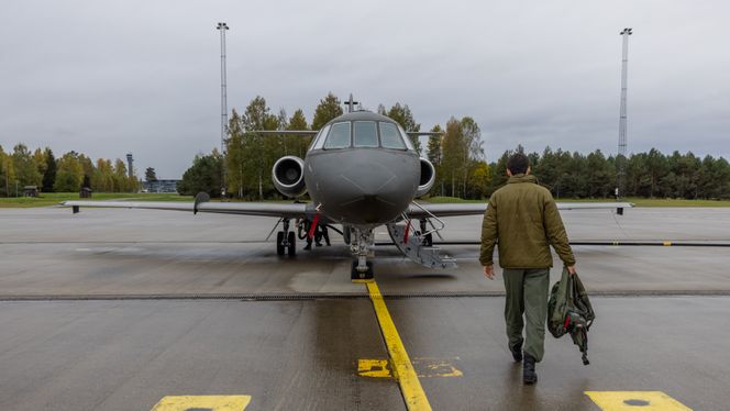 DA-20 Jet Falcon fra 717 skvadron på Gardermoen flystasjon. Foto: Marit Myhre/Forsvaret
