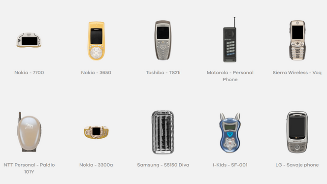 Selv om stygg er et subjektivt begrep, vil nok mange si seg enig i at det finnes finere telefoner enn disse. Skjermbilde:  The Mobilde Phone Museum