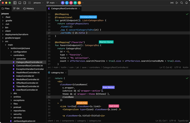 Fleet er et kommende koderedigeringsverktøy fra Jetbrains. Skjermbilde: Jetbrains
